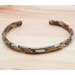 Tri Color Copper Brass Nickel Twisted Metal Women's Cuff Bracelet  XLNT